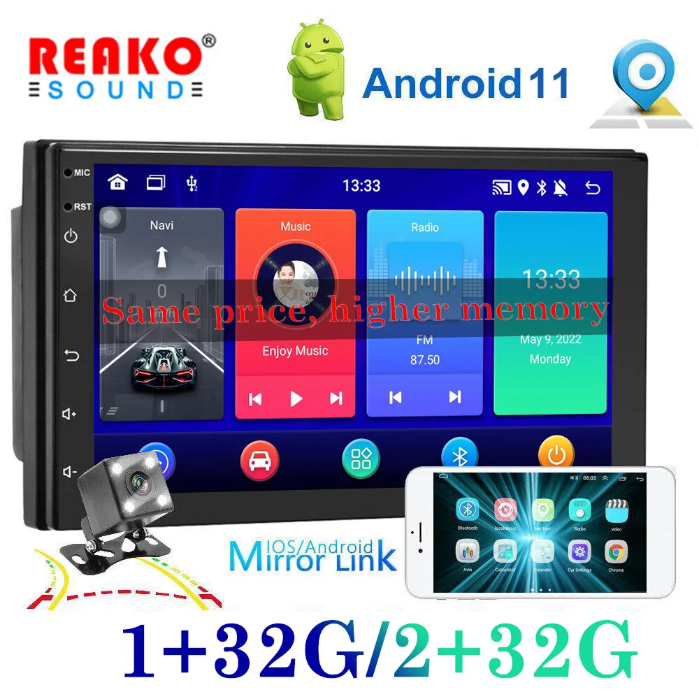 REAKOSOUND Car Radio GPS 2 din Android 11  Auto Carplay Universal 7