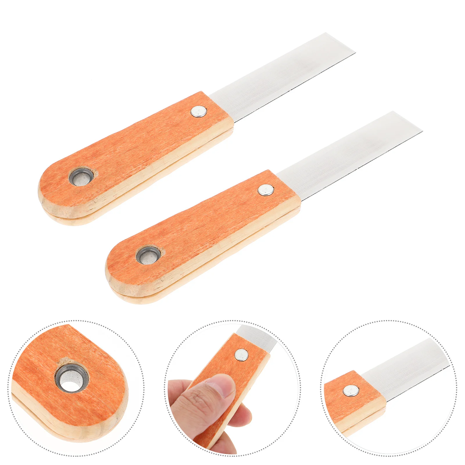 10 قطعة سكين الزيت الرمادي المعجون القاطع شفرة فولاذية الكربون مقبض الخشب لإصلاح الجدار الغراء إزالة مكشطة أداة الحوائط الجافة #3