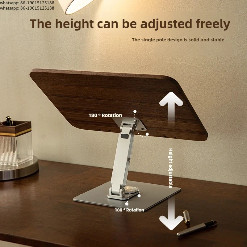 Adjustable Wooden Book Stand Multi-Angle Reading Holder Desktop Bookrest Sturdy Portable Walnut Storage Holders