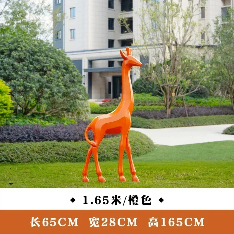 Outdoor garden landscape lawn decoration landscaping abstract geometric giraffe sculpture ornament