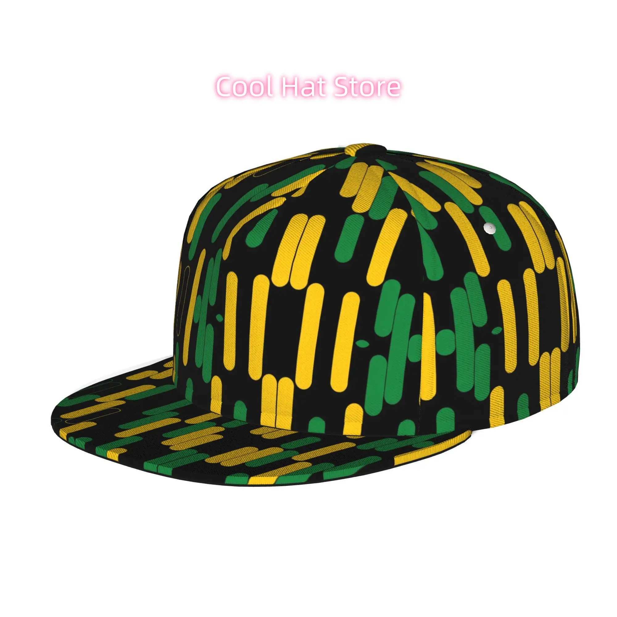 Men'S And Women'S Baseball Cap, Abstract Geometric Pattern Adjustable Snap-On Brim, Flat-Top Design - Suitable for Casual Outdoo