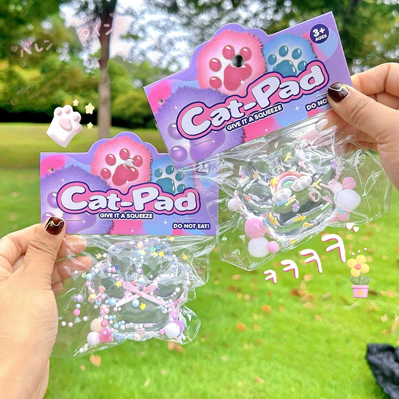 New Transparent Patch Cat Paw Decompression Toys Kawaii Cartoon Antistress Stress Relief Slow Rising Toys For Adult Kids Toys