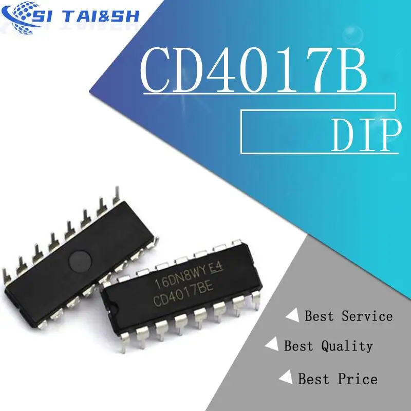 

Si Tai&SH 10pcs/lot CD4017 CD4017B CD4017BE 4017 DECADE COUNTER DIVIDER new original Data system