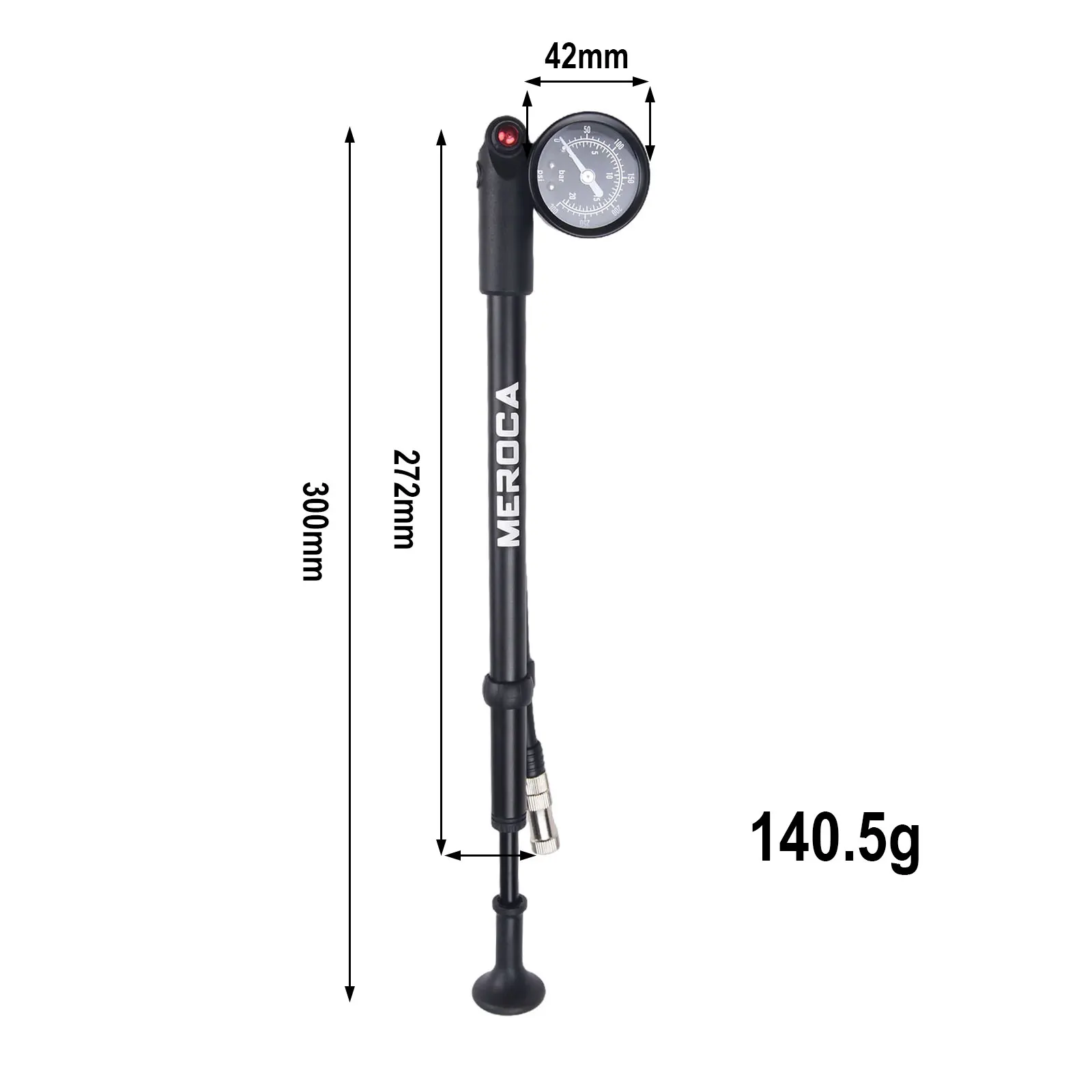 

Aluminum Alloy Hard Plastic 140.5g 27.2-30cm 300PSI Front Fork Pump Spare Tire High Air Pressure Parts Replacement Accessories
