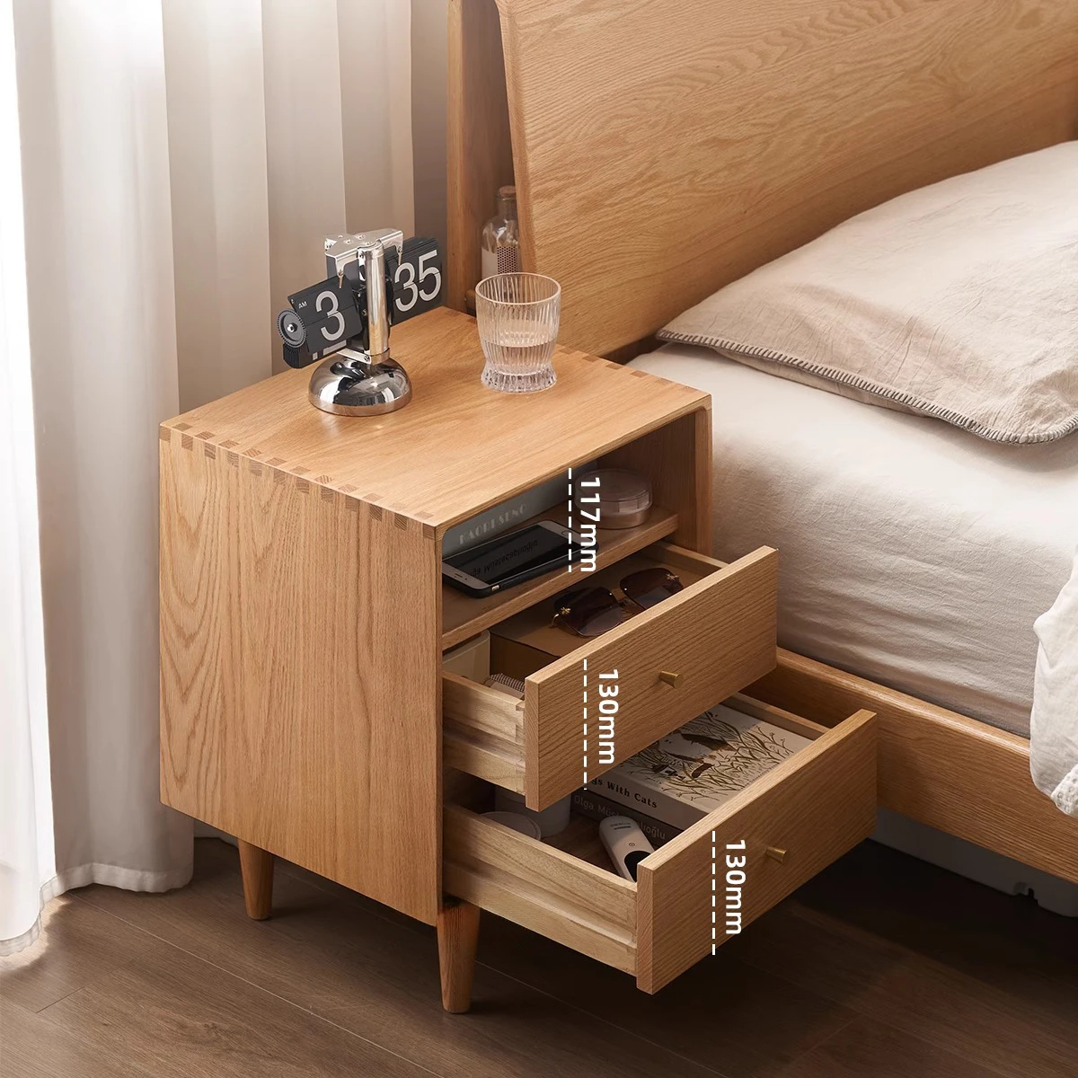 #Nightstand Copper Handle Modern Design Home Storage Side Cabinet Living Room
