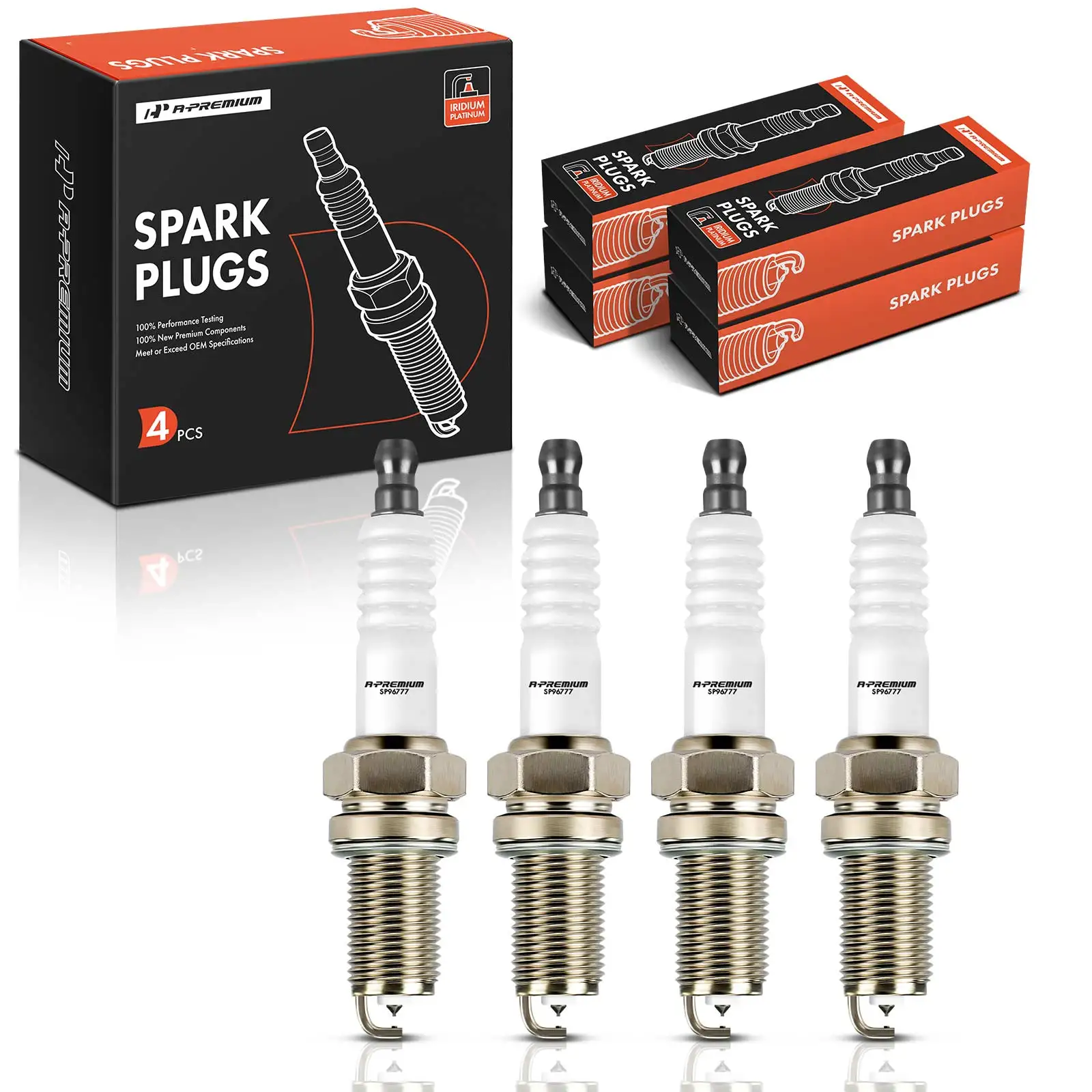 A-Premium 4x Iridium & Platinum Spark Plugs for Beta Alp 350 M4 350 2004-2013 Suzuki DR 350