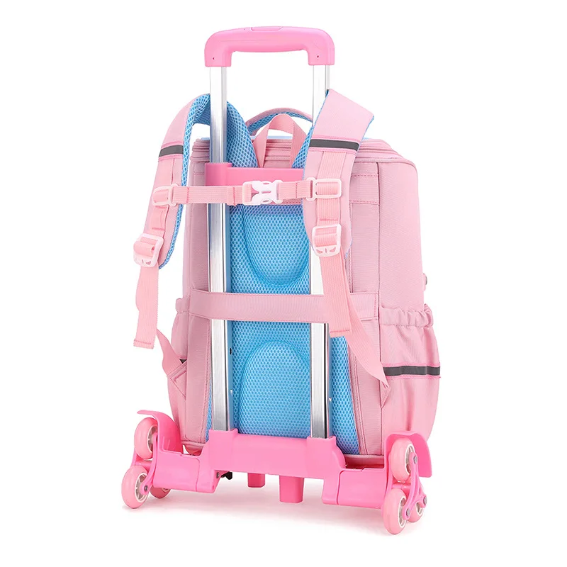 Student Rolling Backpack Free Doll School Bag for Kids Trolley School Backpack for Wheeled Bag 6 -12 Years Girl Suitcase Bag