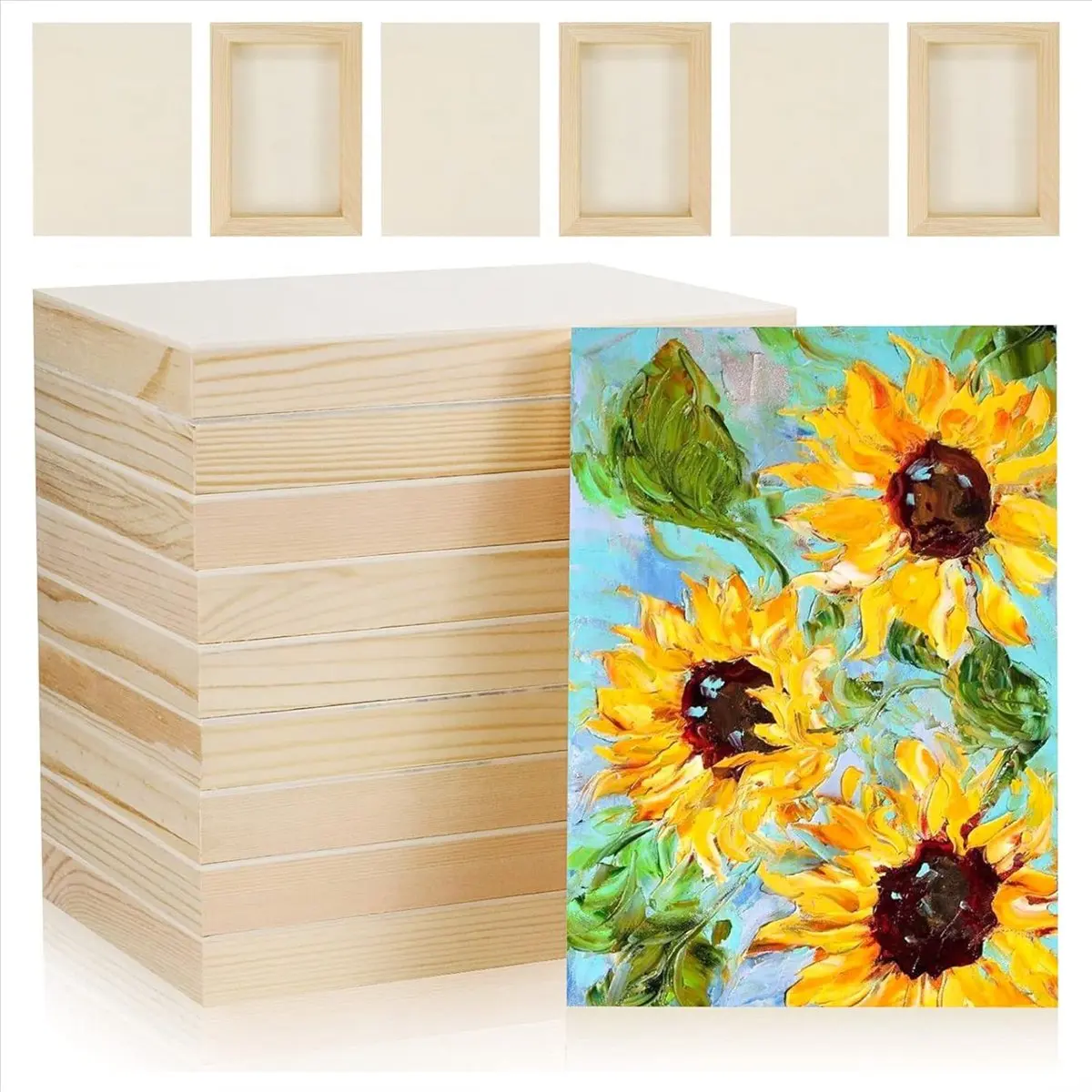A32I 10 Pcs 5.5x7Inch Wood Panel Boards, Unfinished Wood Canvas Wooden for Painting, Arts, Pouring Use with Oils, Acrylics
