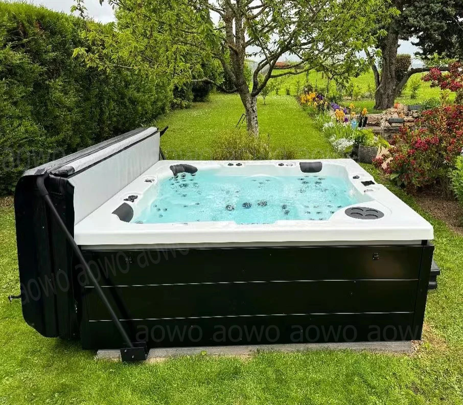 2350*2200mm whirlpool Tub 7 Person Spa Hot Tub Luxury Sitting Europe Hotel Hot Tube Outdoor Piscina Shell Price Fiberglass Tube