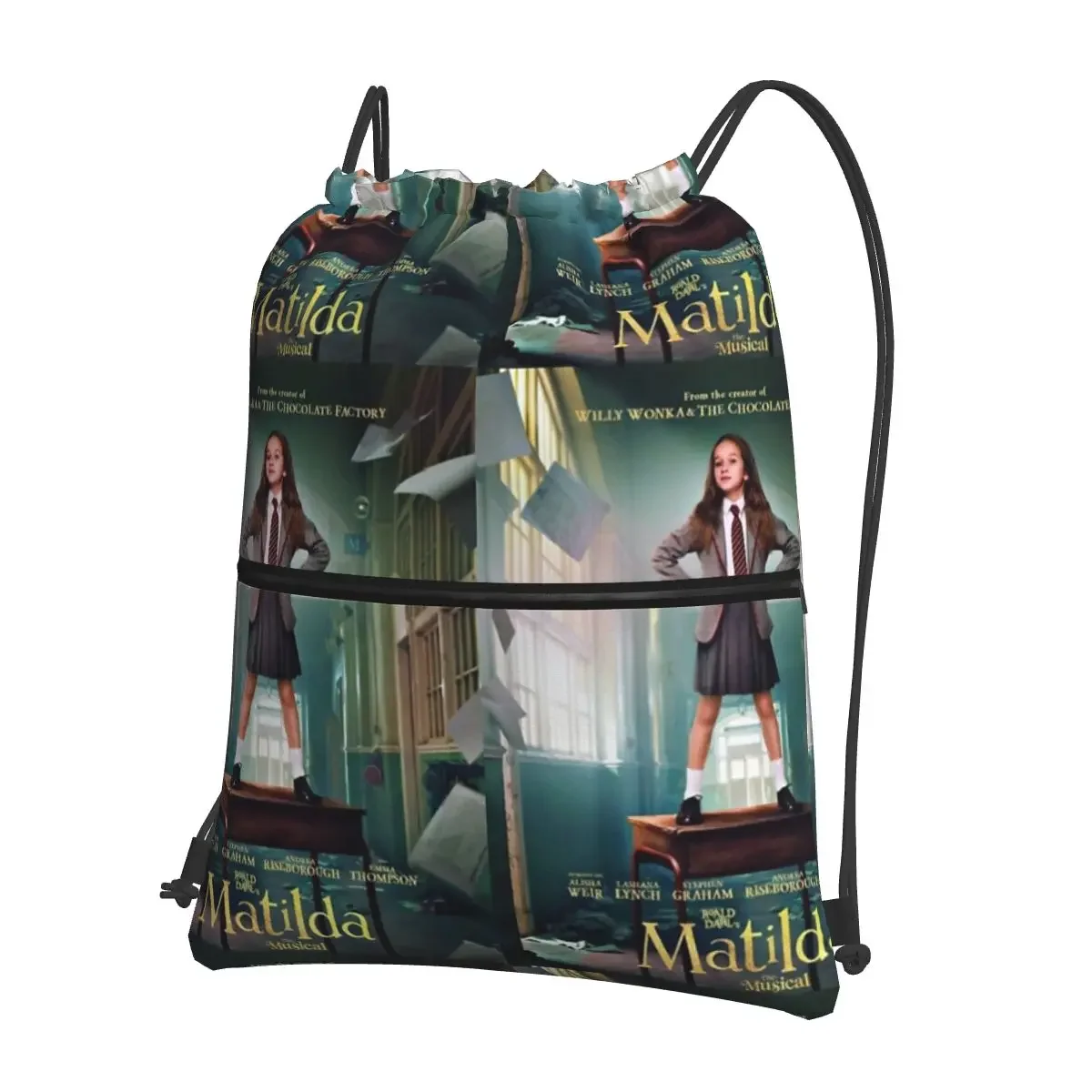 Roald Dahls Matilda The Musical Movie Portable Backpacks Drawstring Bag Fashion Sundries Bags For Travel Sport Man Woman