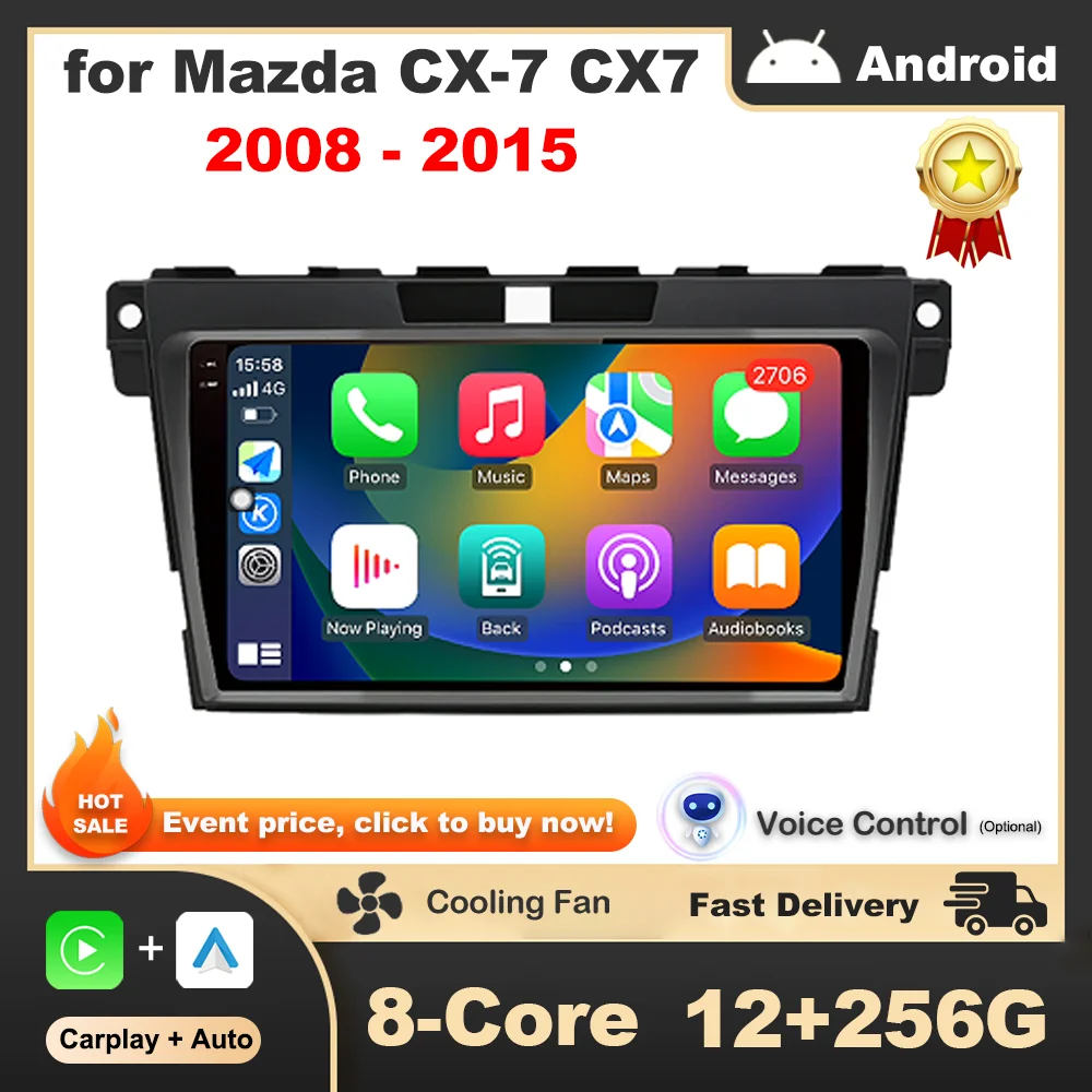 

9 '' Car Radio Video Multimedia Player Wireless Carplay GPS Navi for Mazda CX-7 CX7 2008 - 2015 Bluetooth WiFi Auto Accessories
