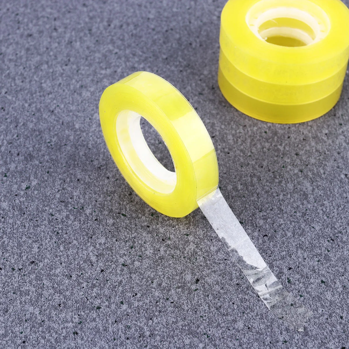 12Pcs Transparent Yellow Packing Tape Clear Bopp Strong Adhesive Easy Refill for Shipping Boxes Office School Sealing Tape