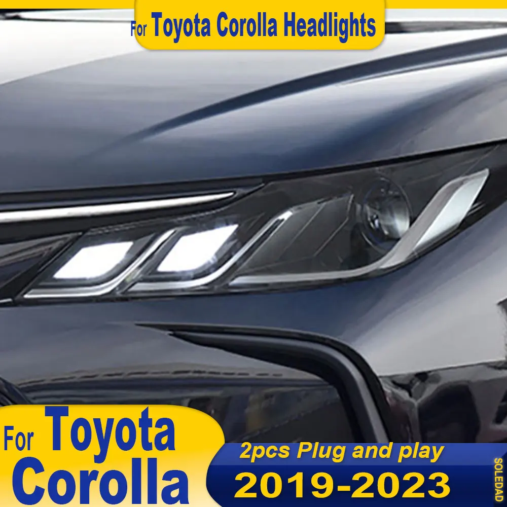 

Фары для Toyota Corolla 2019-2022, улучшенные, высококачественные, полностью светодиодные, с линзами, в сборе, с дневными ходовыми огнями