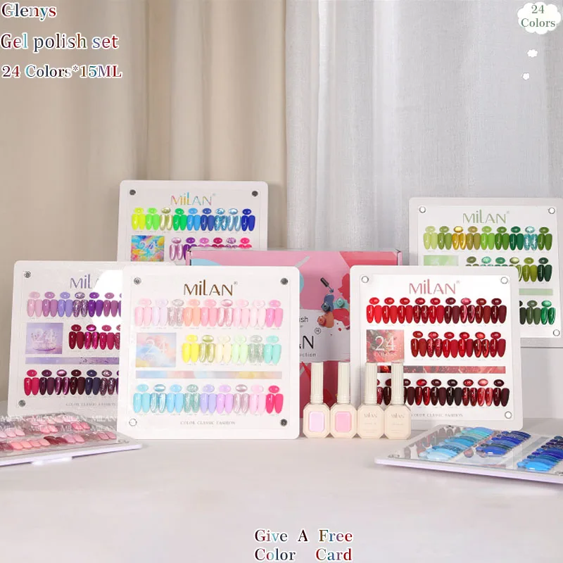 Glenys 24 Color Series nail polish Glue All Network Popular Soaking gel Color Matching Card Factory Direct Selling Clearcoat