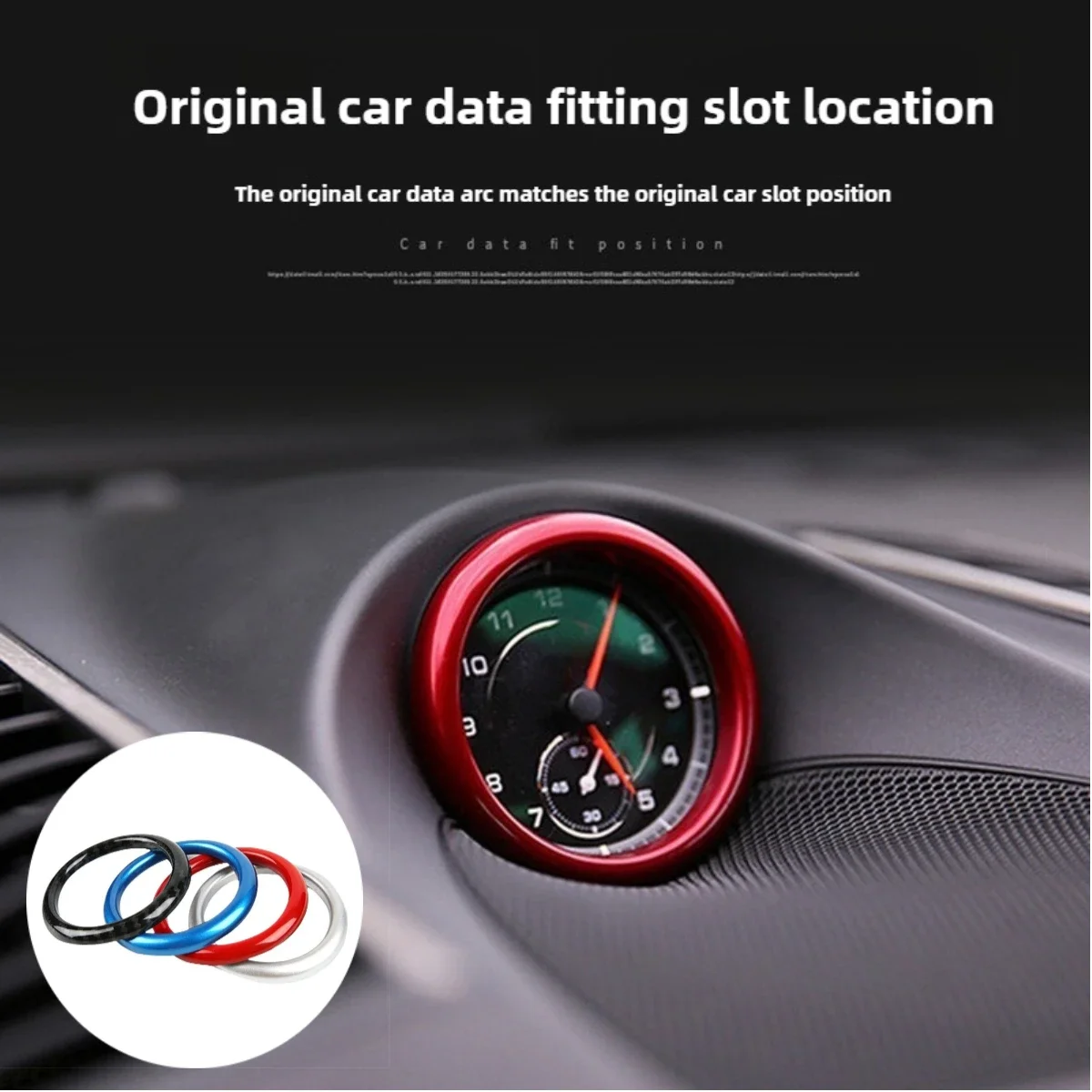 For Porsche 718 911 Macan Cayenne Panamera Car Interior Clock Compass Stopwatch Frame Trim Ring Sticker Auto Parts Accessories