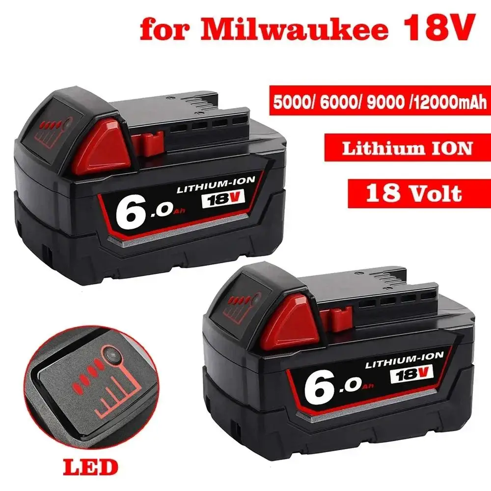 

Для Milwaukee M18 18V Замена для Milwaukee M18B5 XC 6000mAH/9000mAH литий-ионная батарея 48-11-1815 48-11-1850 2604-22 2604-20