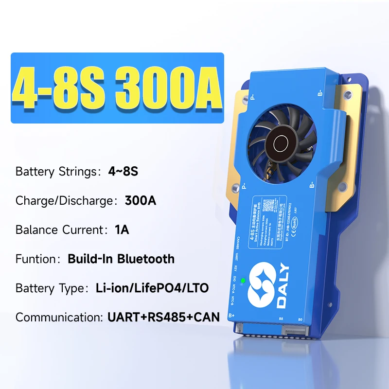 DalyBMS LiFePo4 4S 12V 8S 24S 16S 48V 60A 100A 150A 200A 250A 3.2V BMS BT CAN für Heimenergiespeicher Golfwagen Wohnmobile Schiffe