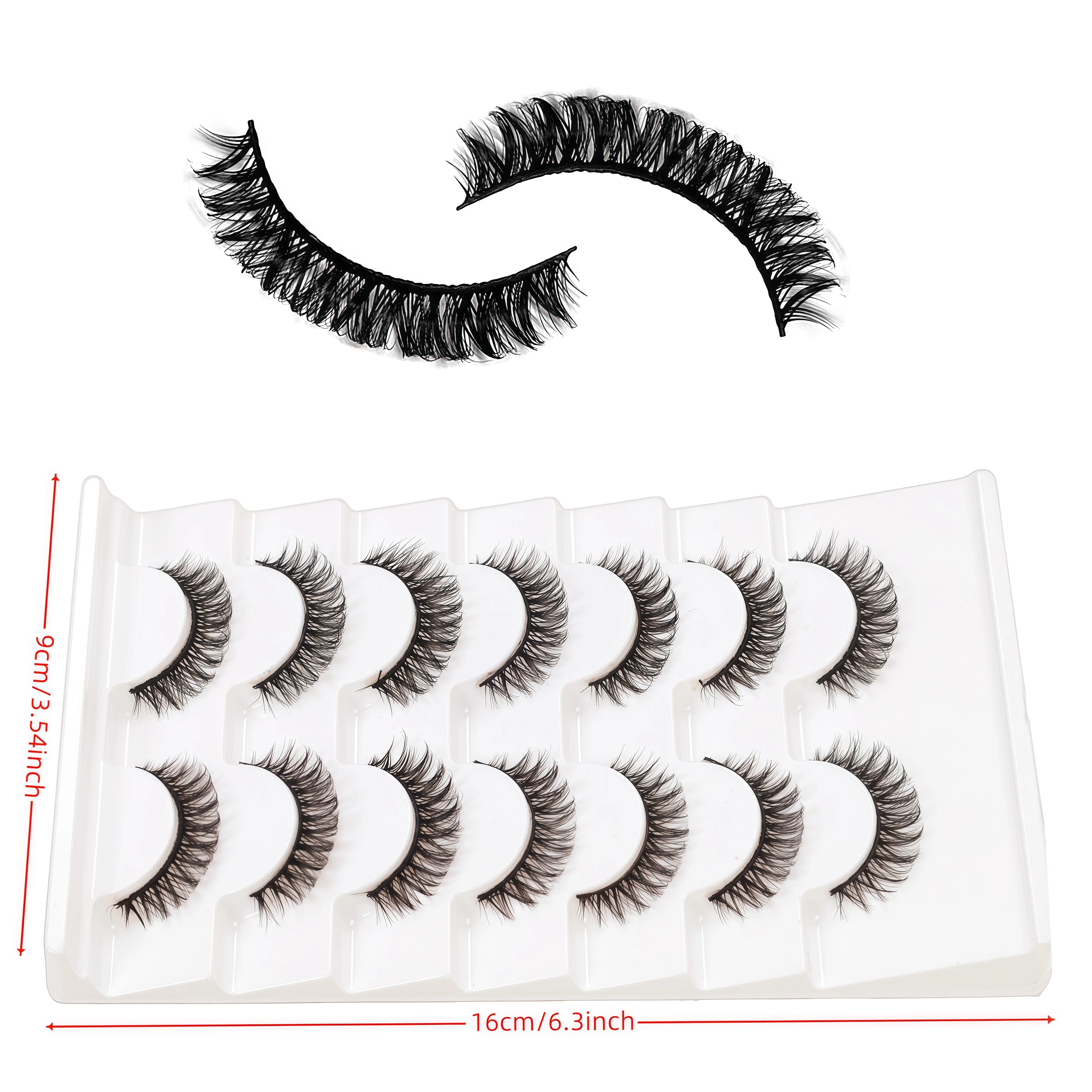 ヨーロッパ＆アメリカン 7ペア 厚め ナチュラルまつげエクステ フェイクキャットアイ ロシアンつけまつげ