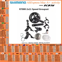 SHIMANO 105 R7000 Groupset 2x11 Speed Set R7100 Crankset 50-34T 52-36T Road Bike Bicycle Kit Groupset Upgrade From 5800
