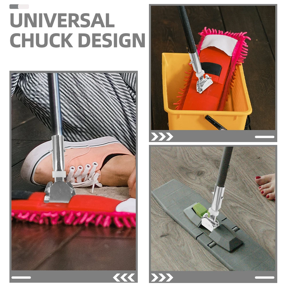 

Universal Mop Rod Clip Replacement 360 Degree Rotating Metal Adapter Clamp Steel Broom Pole Connector for All Types Household