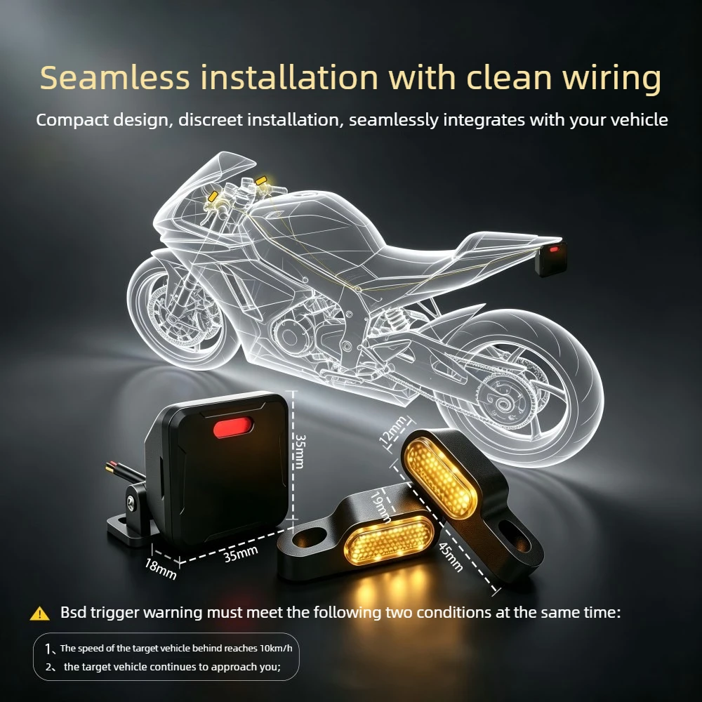 Motorcycle BSD Blind Spot Detection System,Motorcycle Safety Kit,Suitable for Honda,BMW, Yamaha,Harley-Davidson and other models