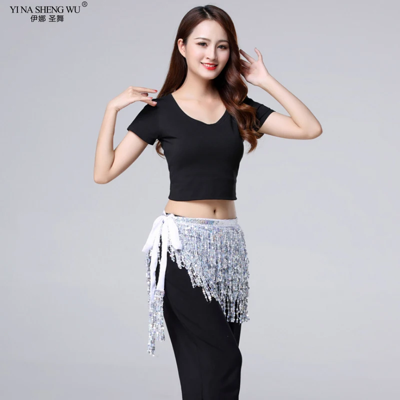 Belly Dance Waist Chain/sequined Tassel Hip Scarf Indian Dance Waist Scarf Half-length Apron Dance Performance Accessories