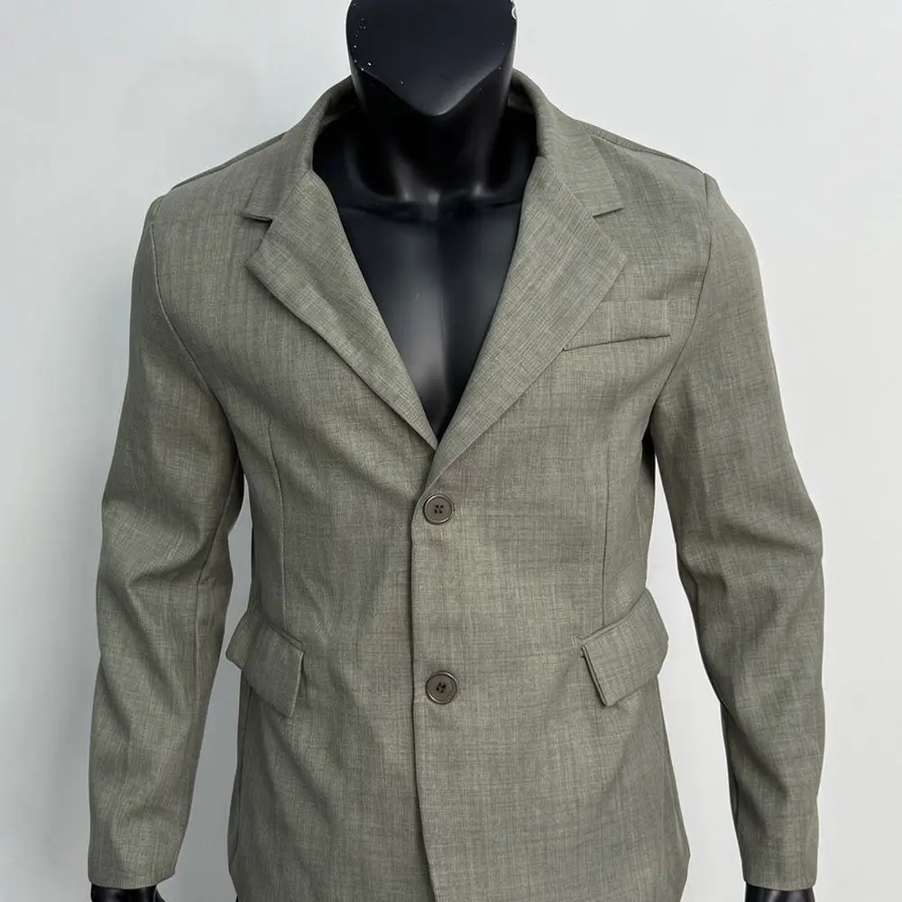 Mens Hooded Wool Trench Coat Mid Length Double Breasted Jacket Casual Business Fashion European Style Autumn Overcoat