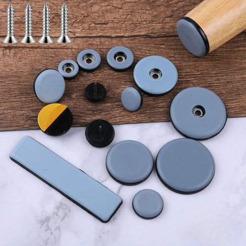 가구 슬라이딩 패드 쿠션 매트, 테이블 의자 발 이동 코너 충돌 바닥 보호, 19mm, 22mm, 25mm, 30mm, 40mm, 50mm, 65mm 나사 4 개/세트