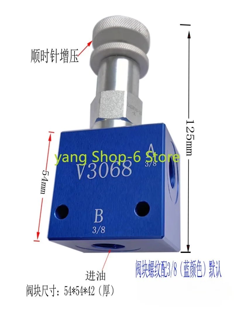 V3068 Manually Adjustable Hydraulic Valve Pressure Relief Valve With Valve Block