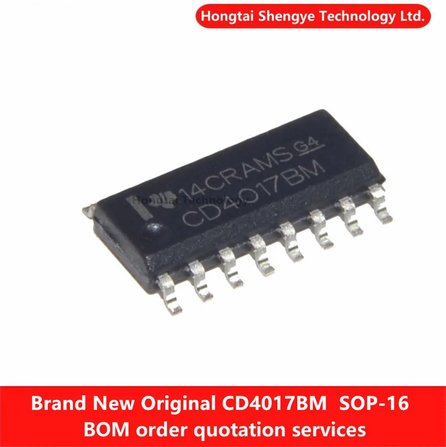 Genuine CD4017BM96 SOIC-16 10 Decode Output CMOS Decimal Counter