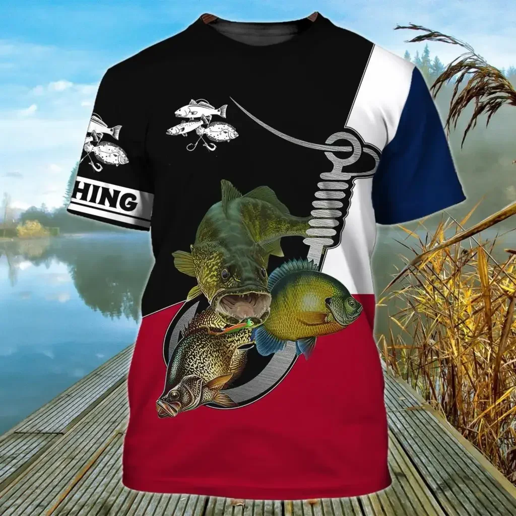 Summer Men\'s T-shirt Carp Fishing 3D Print T-shirt Men Fashion T-shirts Kids Hip Hop Tops Tees Men\'s Clothing Y2k Tops Boy