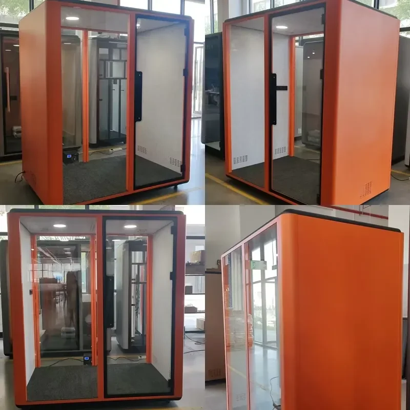 Modern Indoor Double Communication Sound Insulation Cabin 32dB Modular Independent Booth for Warehouse Video Conferencing