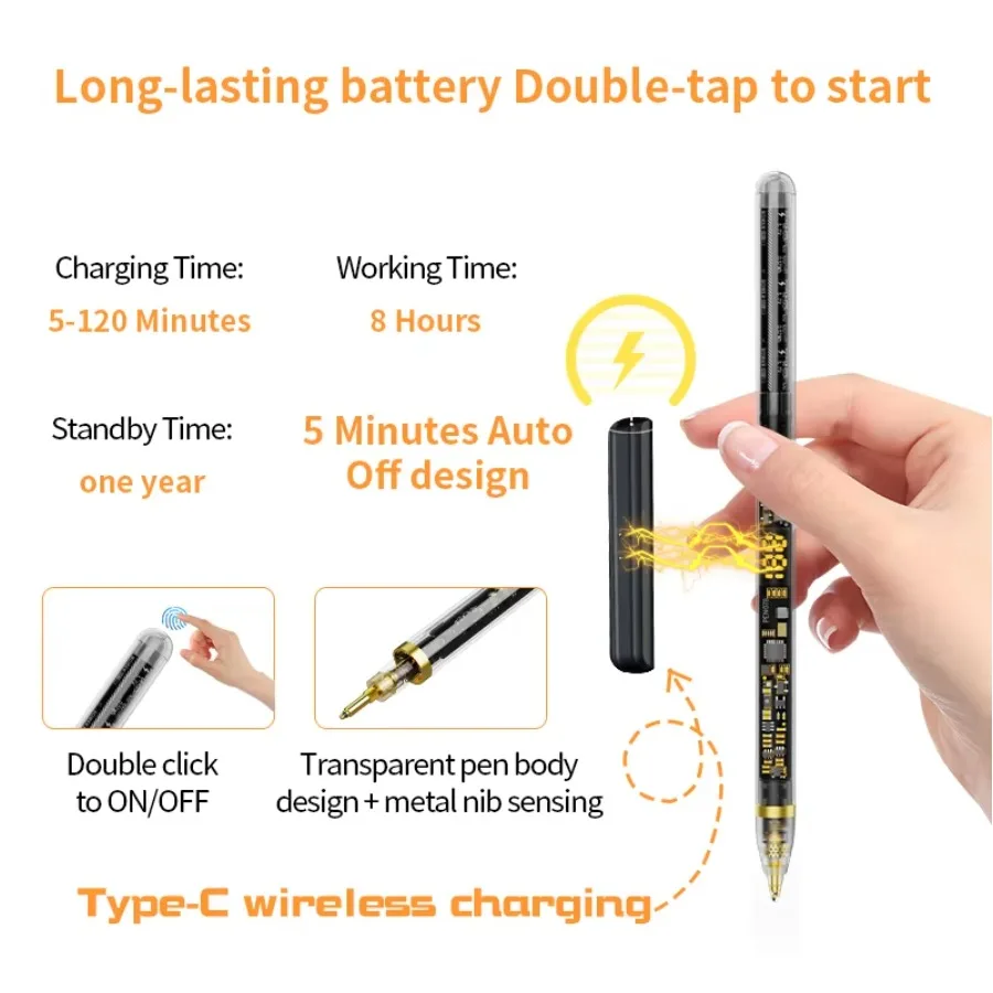 For iPad Pencil Palm Rejection Stylus Apple Pencil Pen with Digital Power Display For iPad 2018-2024 Accessories Pro Air Mini Pe