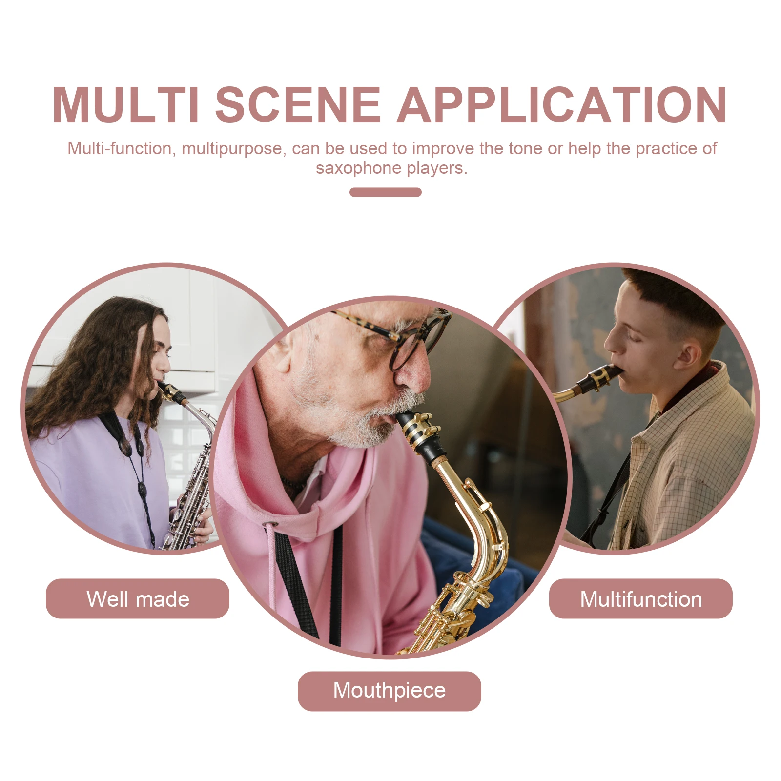 

1 set Saxophone Accessories Kit Alto Sax Cushion Ligature Reed Caps Multi-Function Practice Tool Durable Lightweight Design For