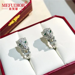 925 Sterling Silver Earrings For Women Men Sparkling Moissanite Leopard Head Stud Earrings Trendy Party Gifts Fine Jewelry