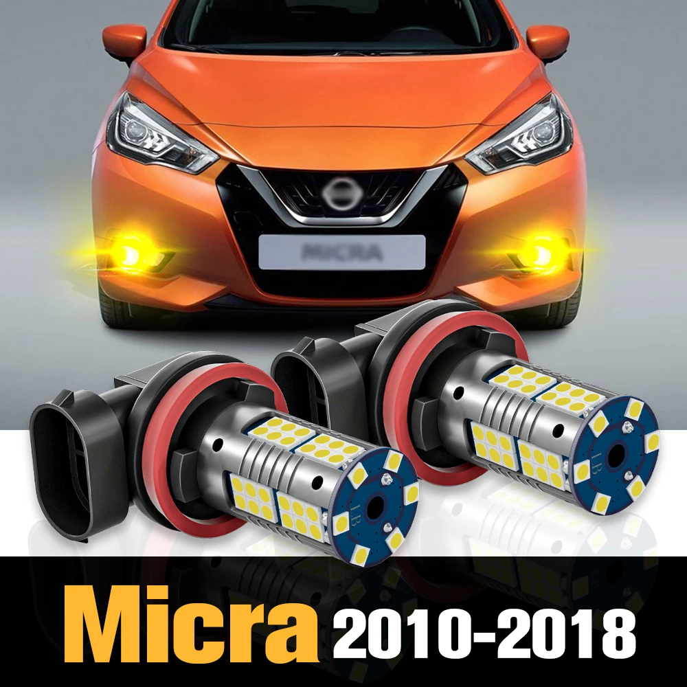 

2pcs Canbus LED Fog Light Lamp Accessories For Nissan Micra 2010-2018 2011 2012 2013 2014 2015 2016 2017