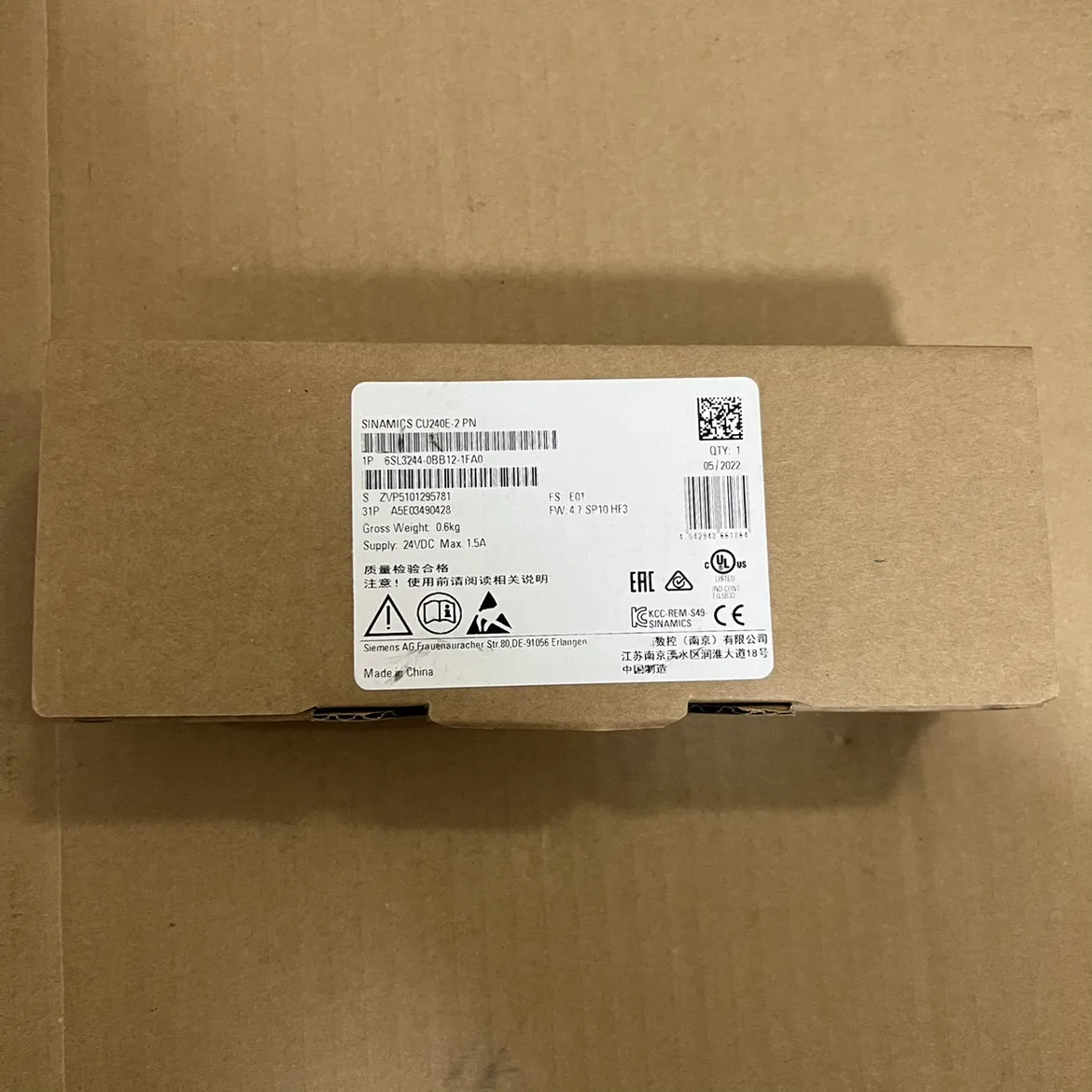 

New Original 6SL3244-0BB12-1FA0 G120 Series CU240E-2PN Control Unit