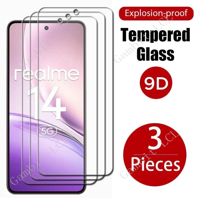 3PCS 9H HD Protective Tempered Glass For Realme 14 5G ON Realme145G Realme14 6.67