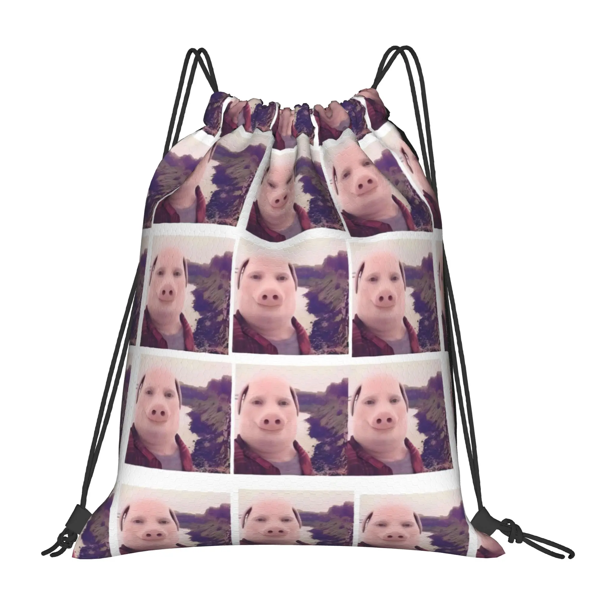 John Pork 233 John Pork Drawstring Bags Hiking Unisex Storage Organize Bundle Pocket Rope Bag