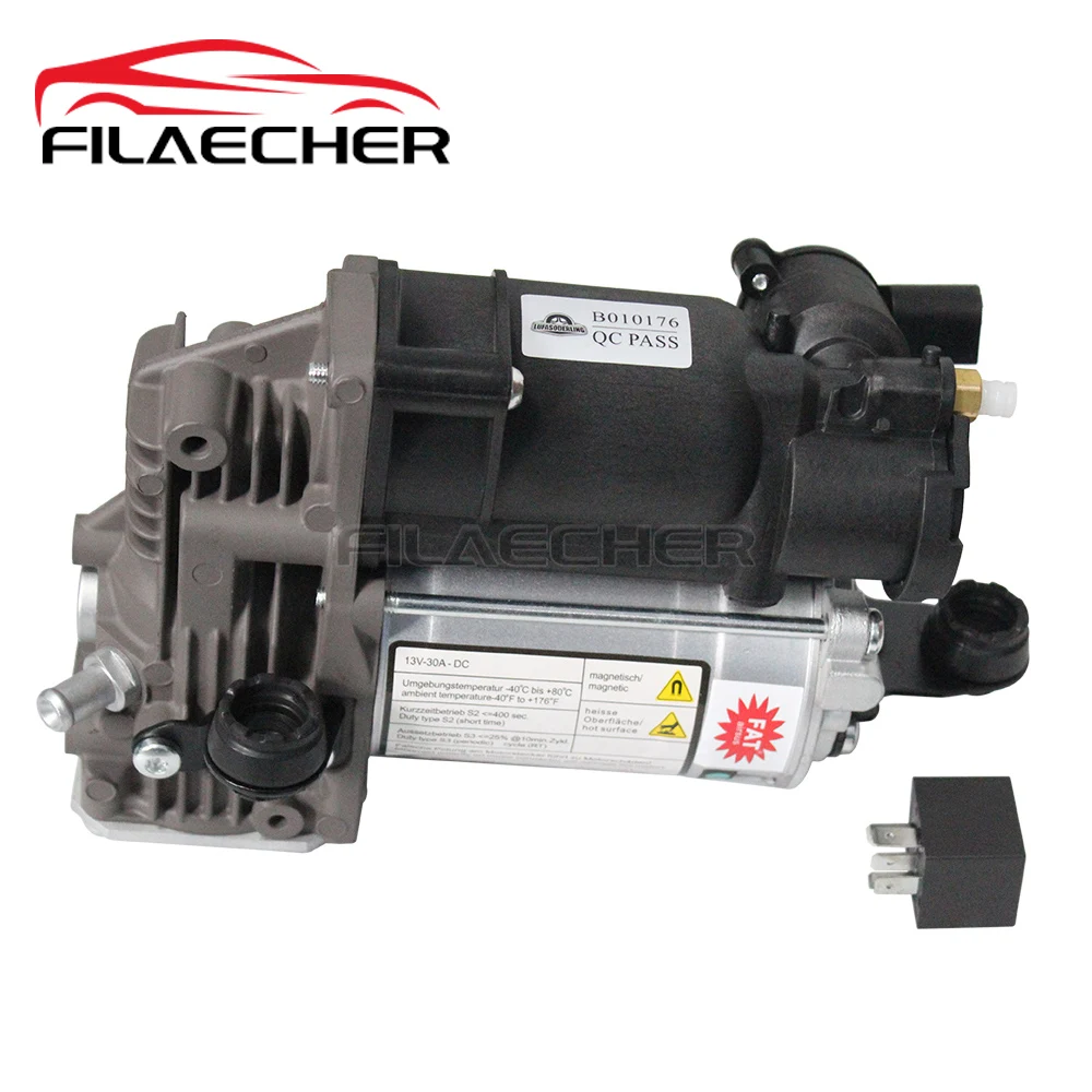 For Mercedes Benz W221 CL550 S550 S400 S600 CL65 AMG Suspension Compressor pump with Bracket Bushing and Relay 2213200304