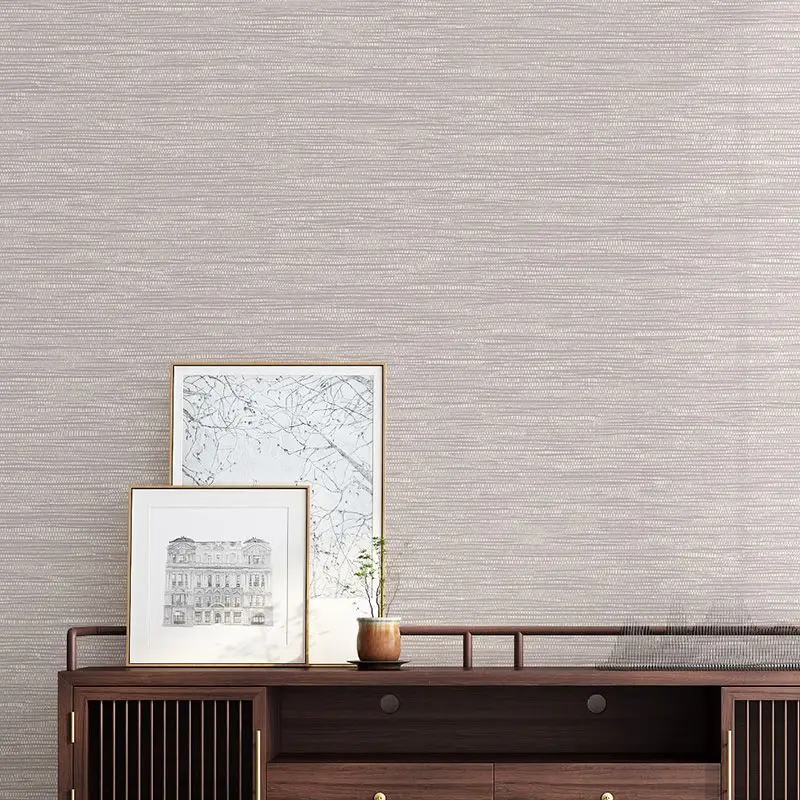 Japanese Solid Color Straw Linen Wallpaper Roll Living Room Bedroom Wallpapers Home Decor Hotel