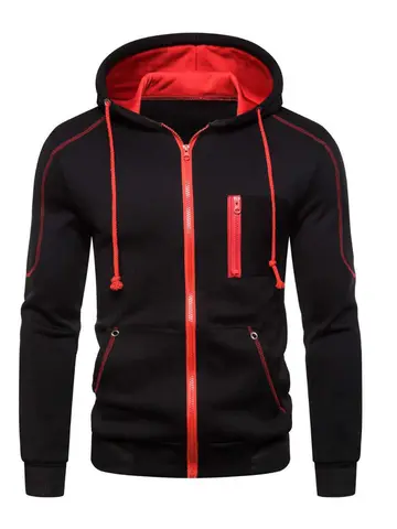 Men's Hoodie Black White Army Green Red Hooded Color Block Fleece Cool Casual Winter Clothing Apparel Hoodies Sweatshirts