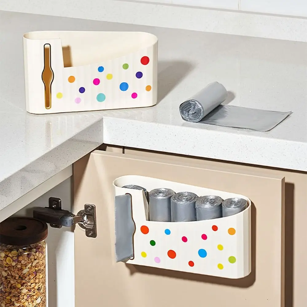 

Wall Mounted Trash Bag Holder Household Large Capacity Garbage Bag Dispenser Punch-Free Hanging Waste Bag Storage Box