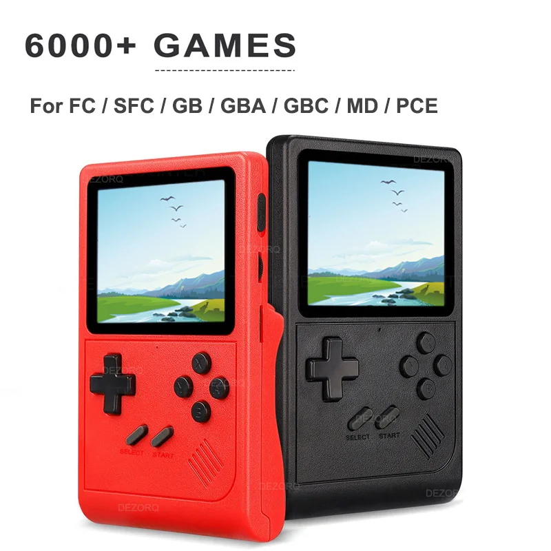 Retro Handheld Game Console 6000+ Games Portable Video Gaming Consola Support AV Output Mini GB300 Game Console for Kid Boy Gift