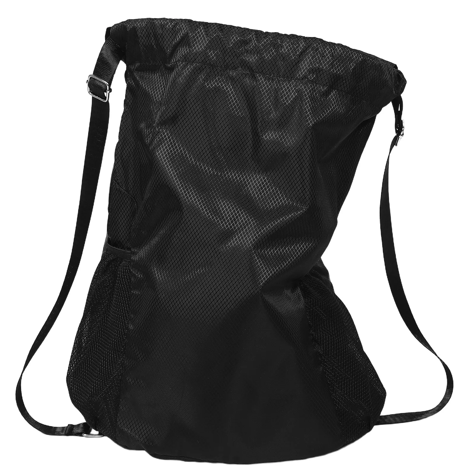 Black Gym Bag For Light Travel Backpack Beach Bag Drawstring Large Capacity Oxford Cloth Sports Fitness