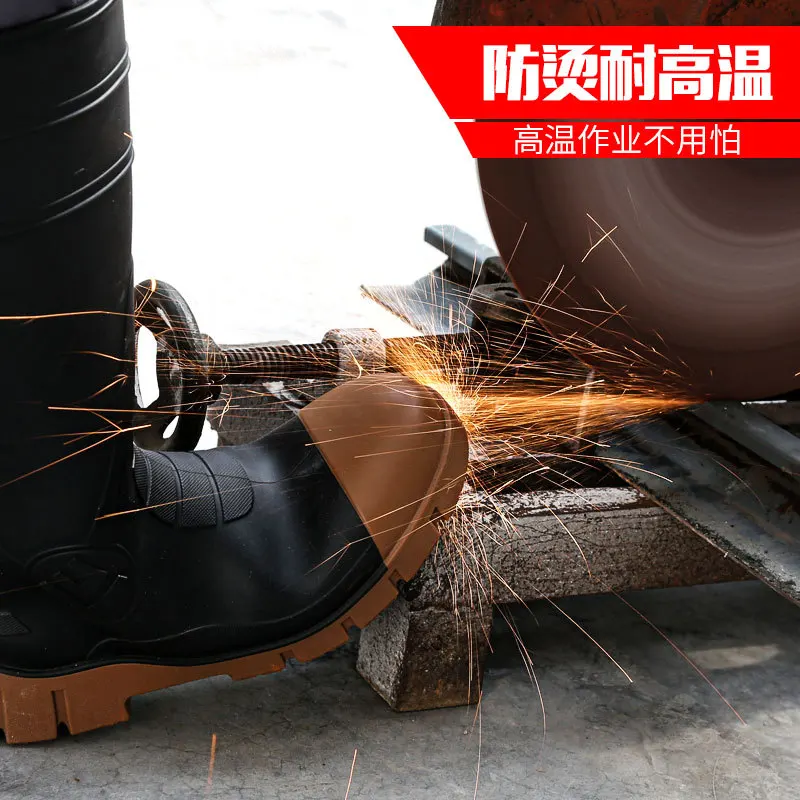 الرجال جميع الأحوال الجوية الصلب تو أحذية نصف رقبة من المطاط مقاوم للماء المضادة للتصادم عالية أعلى أحذية سلامة العمل للخدمة الشاقة وصيد الأسماك #2