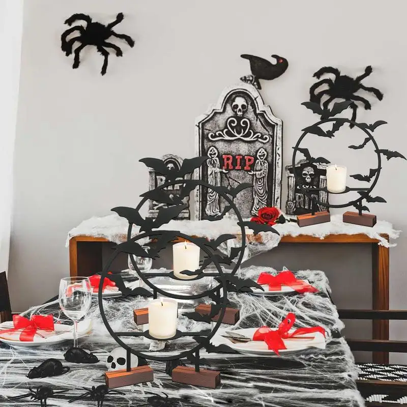 Unique Halloween Candle Holder Bat Shaped Wall Candlestick Decoration Halloween Functional And Decorative Gothic Wall Ornaments