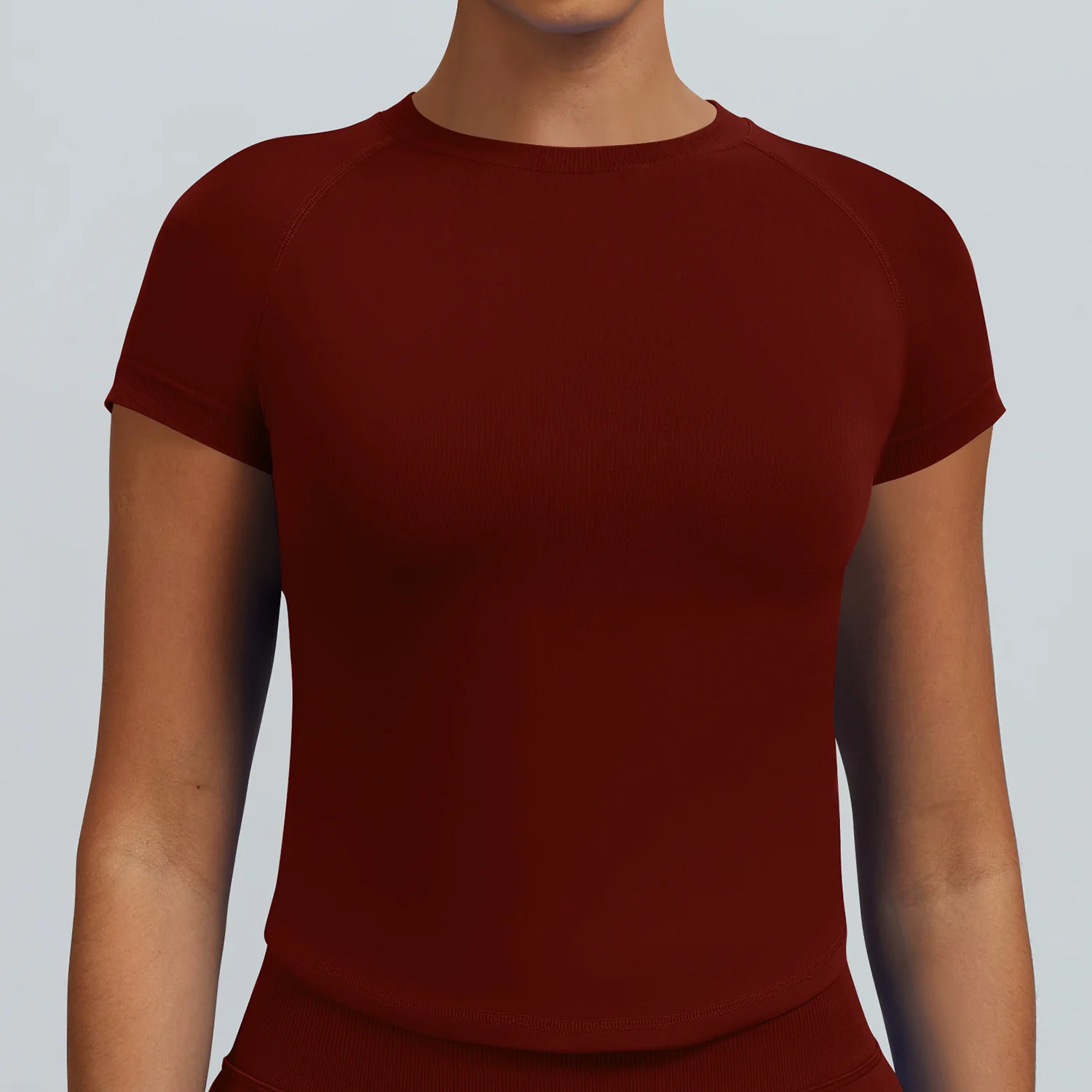 Sport-T-shirt met korte mouwen LOGO voor dames, cropped gymtop, lichtgewicht yogatop, rekbare sport-T-shirt
