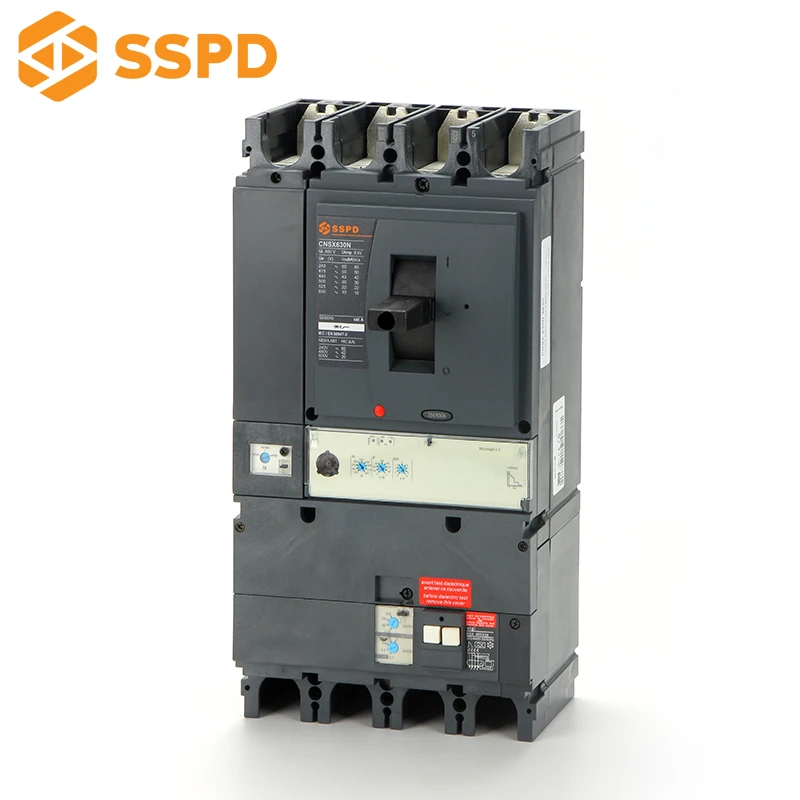 High End Molded Case Circuit Breaker CNSX 4P  Residualcurrentdevice 630A with Leakage Protection Added Vigi Elcb Circuit Breaker