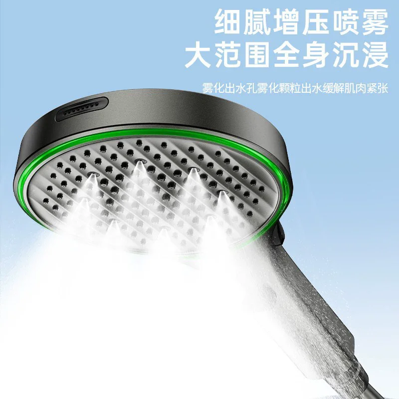 New 135mm LED Shower Ambient Light Temperature Sensor 3 Modes High Pressure Water Saving Shower Head Spray Bathroom Accessories
